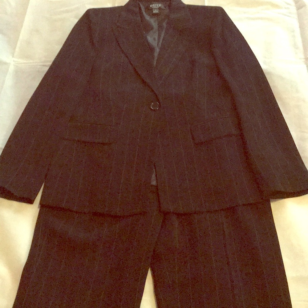 2 piece black with pinstripe pant suit